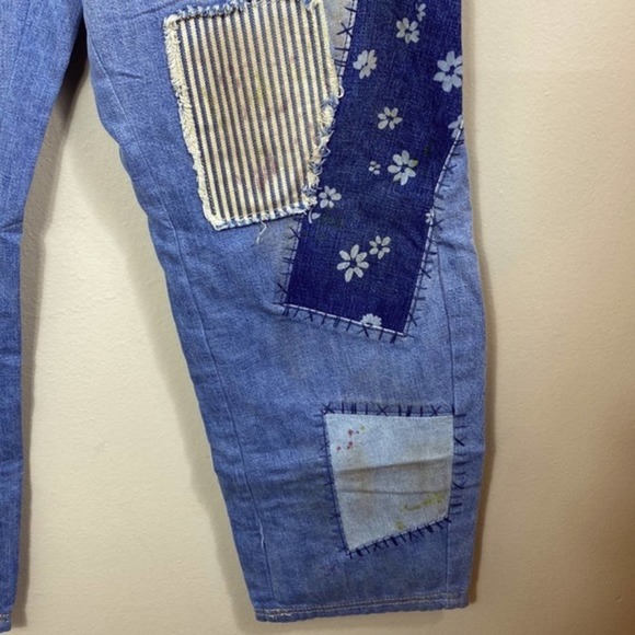 NEW Free People We the Free Azalea Daisy destroyed patchwork jeans. 29 - Picture 7 of 12